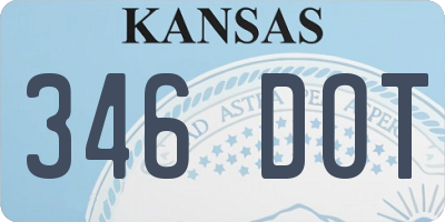 KS license plate 346DOT
