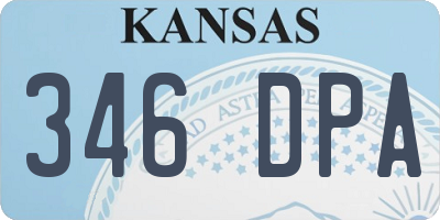 KS license plate 346DPA