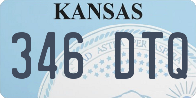 KS license plate 346DTQ