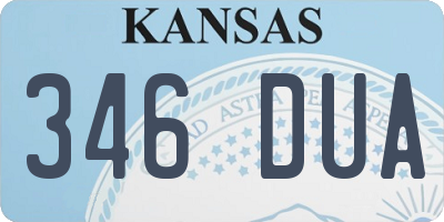 KS license plate 346DUA