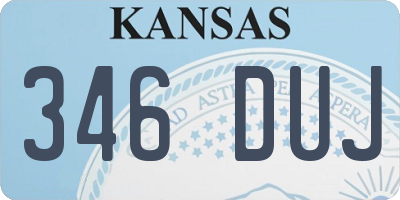 KS license plate 346DUJ
