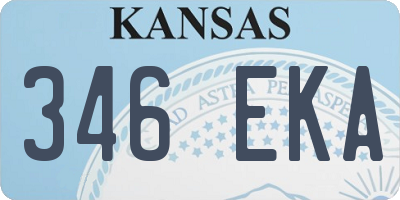 KS license plate 346EKA