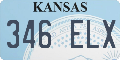 KS license plate 346ELX