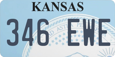 KS license plate 346EWE