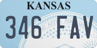 KS license plate 346FAV