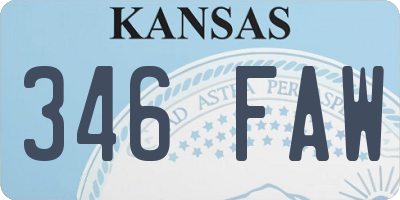 KS license plate 346FAW