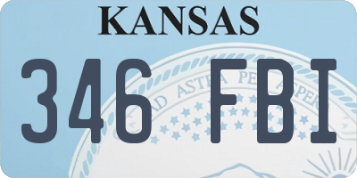 KS license plate 346FBI
