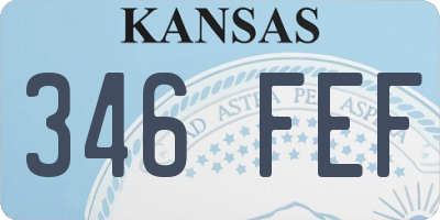 KS license plate 346FEF