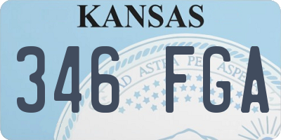 KS license plate 346FGA