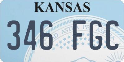 KS license plate 346FGC