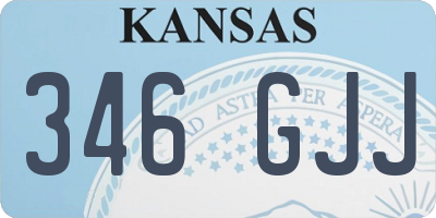 KS license plate 346GJJ