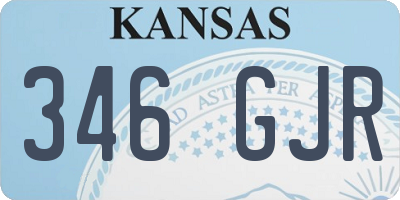KS license plate 346GJR