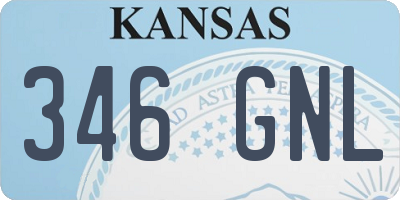 KS license plate 346GNL