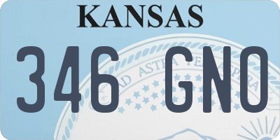 KS license plate 346GNO