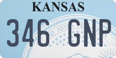 KS license plate 346GNP