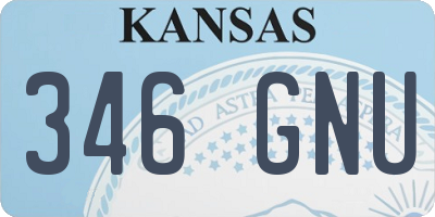 KS license plate 346GNU