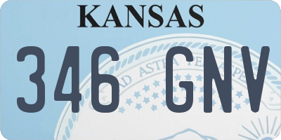 KS license plate 346GNV