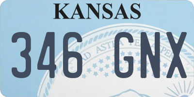 KS license plate 346GNX