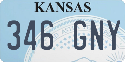 KS license plate 346GNY