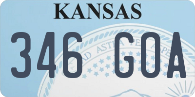 KS license plate 346GOA