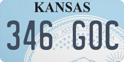 KS license plate 346GOC