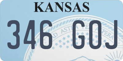 KS license plate 346GOJ
