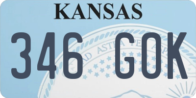 KS license plate 346GOK