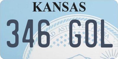 KS license plate 346GOL