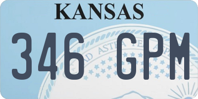 KS license plate 346GPM