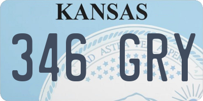 KS license plate 346GRY