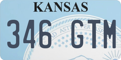 KS license plate 346GTM