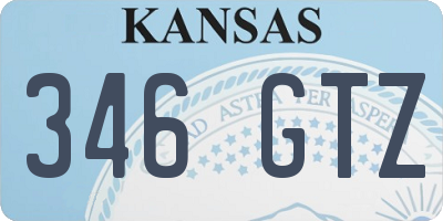 KS license plate 346GTZ