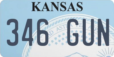 KS license plate 346GUN