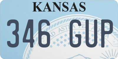 KS license plate 346GUP