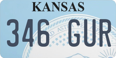 KS license plate 346GUR