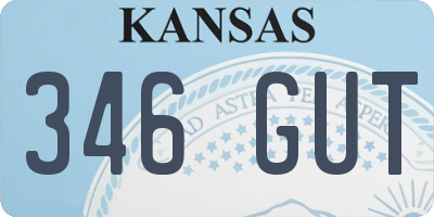 KS license plate 346GUT