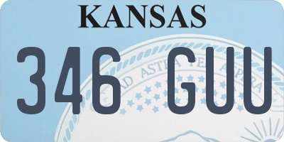KS license plate 346GUU