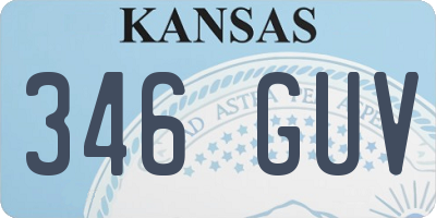 KS license plate 346GUV