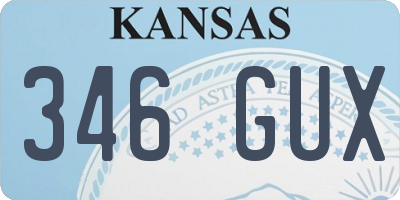 KS license plate 346GUX