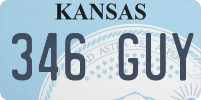 KS license plate 346GUY