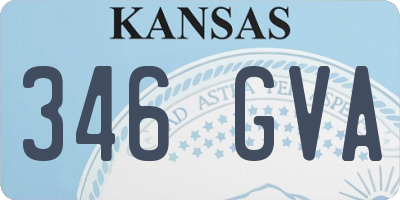 KS license plate 346GVA