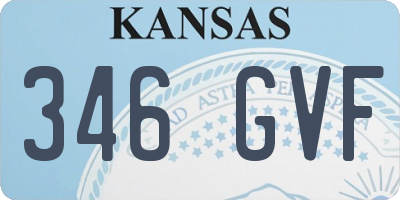 KS license plate 346GVF
