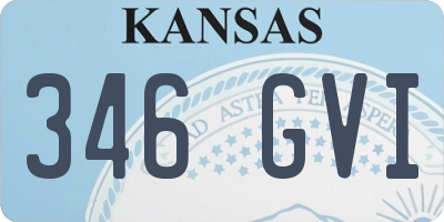 KS license plate 346GVI