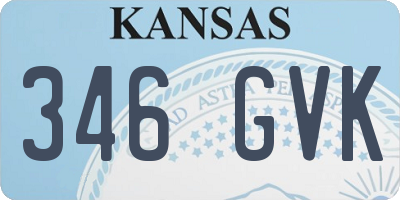 KS license plate 346GVK