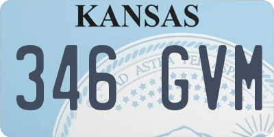 KS license plate 346GVM