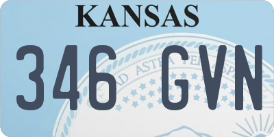 KS license plate 346GVN