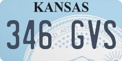 KS license plate 346GVS