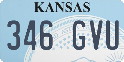 KS license plate 346GVU