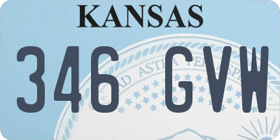 KS license plate 346GVW