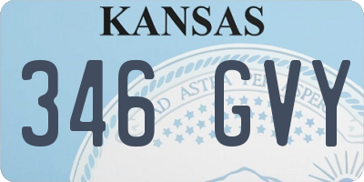 KS license plate 346GVY